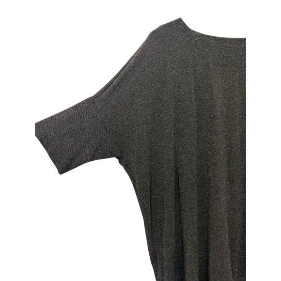 Eileen Fisher System Casual Charcoal Gray Top Stretchy Viscose Blend Boxy Size L - Picture 3 of 7